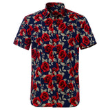 Nukty Summer Pure Cotton Mens Hawaiian Shirt Printed Short Sleeve Big Us Size Hawaii Flower Beach Floral Patterns