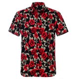 Nukty Summer Pure Cotton Mens Hawaiian Shirt Printed Short Sleeve Big Us Size Hawaii Flower Beach Floral Patterns