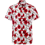 Nukty Summer Pure Cotton Mens Hawaiian Shirt Printed Short Sleeve Big Us Size Hawaii Flower Beach Floral Patterns