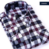 Nukty Plaid Shirt New Autumn Winter Flannel Red Checkered Shirt Men Shirts Long Sleeve Chemise Homme Cotton Male Check Shirts