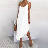 Womens Summer Sundress Sexy Spaghetti Straps Beach Dress Celmia Casual Loose Buttons Asymmetrical Plus Size Vestidos Robe