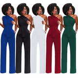 Women Off Shoulder Casual Jumpsuits Wide Leg Pants Summer Elegant Rompers Womens Jumpsuit Party Overalls Female