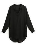 Spring Summer 5XL Plus Size Chiffon Women Shirts V Neck Pockets Long Sleeves Blouse White Loose Casual Top Woman shirt tunic