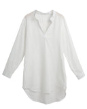 Spring Summer 5XL Plus Size Chiffon Women Shirts V Neck Pockets Long Sleeves Blouse White Loose Casual Top Woman shirt tunic