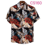 Fashion Dot Mens Hawaiian Beach Shirts Summer New Short Sleeve Floral Print Tropical Aloha Shirts Holiday Vacation Clothing