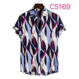 Fashion Dot Mens Hawaiian Beach Shirts Summer New Short Sleeve Floral Print Tropical Aloha Shirts Holiday Vacation Clothing