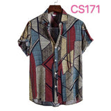 Fashion Dot Mens Hawaiian Beach Shirts Summer New Short Sleeve Floral Print Tropical Aloha Shirts Holiday Vacation Clothing