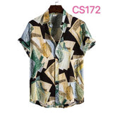 Fashion Dot Mens Hawaiian Beach Shirts Summer New Short Sleeve Floral Print Tropical Aloha Shirts Holiday Vacation Clothing