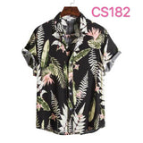 Fashion Dot Mens Hawaiian Beach Shirts Summer New Short Sleeve Floral Print Tropical Aloha Shirts Holiday Vacation Clothing