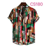 Fashion Dot Mens Hawaiian Beach Shirts Summer New Short Sleeve Floral Print Tropical Aloha Shirts Holiday Vacation Clothing