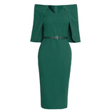 Nukty New Slim Women Dress Elegant Fashion Office Lady V-Neck Cloak Dress Bodycon Robe Party Gowns Vestidos African Outfits