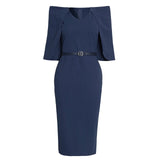 Nukty New Slim Women Dress Elegant Fashion Office Lady V-Neck Cloak Dress Bodycon Robe Party Gowns Vestidos African Outfits