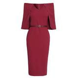 Nukty New Slim Women Dress Elegant Fashion Office Lady V-Neck Cloak Dress Bodycon Robe Party Gowns Vestidos African Outfits