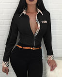 Spring Autumn Women's Solid Shirt New Femme Plaid Trim Buttoned Up Casual Long Sleeve Blouse Office Ladies Elegant Outfits
