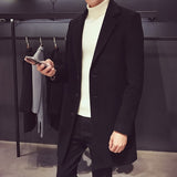 Fashion Men Wool & Blends Mens Casual Business Trench Coat Mens Leisure Overcoat Male Punk Style Blends Dust Coats Jackets