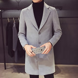 Fashion Men Wool & Blends Mens Casual Business Trench Coat Mens Leisure Overcoat Male Punk Style Blends Dust Coats Jackets