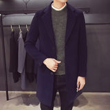 Fashion Men Wool & Blends Mens Casual Business Trench Coat Mens Leisure Overcoat Male Punk Style Blends Dust Coats Jackets