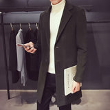 Fashion Men Wool & Blends Mens Casual Business Trench Coat Mens Leisure Overcoat Male Punk Style Blends Dust Coats Jackets