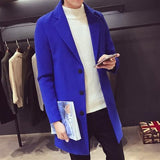 Fashion Men Wool & Blends Mens Casual Business Trench Coat Mens Leisure Overcoat Male Punk Style Blends Dust Coats Jackets
