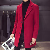 Fashion Men Wool & Blends Mens Casual Business Trench Coat Mens Leisure Overcoat Male Punk Style Blends Dust Coats Jackets