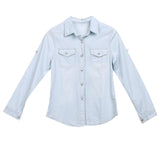 S-XL Streetwear Clothes Button Women Shirts New Womens Retro Jean Soft Denim Long Sleeve Casual Shirt Tops Blouse