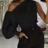 Sexy Off Shoulder Women Office Shirts Celmia Fashion Long Sleeve Blouse Casual Loose Tops Lady Elegant Blusas Plus Size Femme