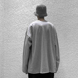 Hair stylist fashion brand T-shirt new fall / winter slit long sleeve T-shirt dark design long sleeve bottom shirt
