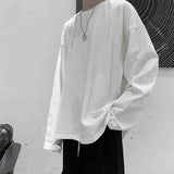 Hair stylist fashion brand T-shirt new fall / winter slit long sleeve T-shirt dark design long sleeve bottom shirt