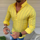 New Fashion Mens Luxury Stylish Autumn Casual Dress Shirts Slim Fit Long Sleeve Shirt Black White Yellow Red