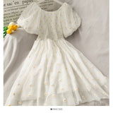 Sequins Strawberry Dress Women Printed High Waist Mid-length Mesh Female Elegant Party Dress Puff Sleeve Princess Women Dress