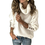 Women Long Sleeve Knitted Sweater Jumper Pullovers Knitwear Autumn Winter Fashion Solid Turtleneck Sweater