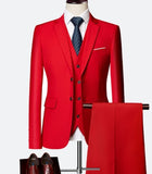 Suit suit male spring and autumn high-end custom business blazers three-piece / Slim large size. multi-color boutique suit