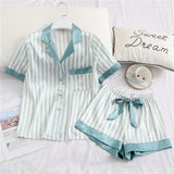 Silk Pajamas for Women Home Suit Heart Embroidered Pyjamas Pj Set Satin Nightwear Sleepwear Pijama Verano Mujer