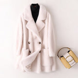 Fur Coat Female Wool Jacket Autumn Winter Coat Women Clothes Korean Vintage Sheep Shearing Tops Loose Women Overcoat