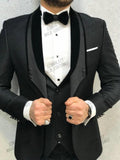 NUKTY  Men's Suit Fashion Formal Business Slim Fit 3-Pieces White Blazers Burgundy Pant Men's Tuxedo Wedding Men Suits Groom Suit