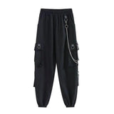 Women Joggers Black High Waist Loose Female Trousers Korean Style Ribbon Ladies Pants