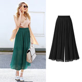 Fashion High Waist Loose Pleated Chiffon Wide-Leg Pants Spring New Women's Large Size Lightweight Breathable Flared Trousers
