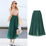 Fashion High Waist Loose Pleated Chiffon Wide-Leg Pants Spring New Women's Large Size Lightweight Breathable Flared Trousers