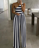 Nukty Women Studded Cutout Ruched Wide Leg Jumpsuit New Elegant Round Neck Sleeveless Long Pants Office Lady Casual Clothing New