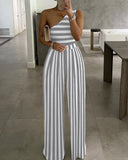 Nukty Women Studded Cutout Ruched Wide Leg Jumpsuit New Elegant Round Neck Sleeveless Long Pants Office Lady Casual Clothing New