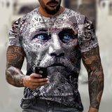 New style hot sale in 3D men's T-shirt, gentleman style design, short sleeves, summer fashion, handsome man
