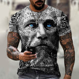 New style hot sale in 3D men's T-shirt, gentleman style design, short sleeves, summer fashion, handsome man