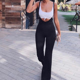 Nukty Summer Strapless Sexy Elegant Women Jumpsuit Tight-fitting Combinaisons Casual Suit Black Wrapped Chest One-Piece
