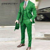 NUKTY Brown Classic Men Suit 3 Pieces Tuxedo Peak Lapel Groomsmen Wedding Suits Set Fashion Men Business Blazer Jacket+Pants+Vest