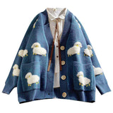 Autumn Winter Fashion Korean Style Women Casual Sweater and Cardigans Long Sleeve V neck Button Up Oversized Jacket