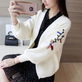 Autumn Winter Fashion Korean Style Women Casual Sweater and Cardigans Long Sleeve V neck Button Up Oversized Jacket