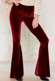 Nukty Women Pants Y2k Velvet Flares High Waist Flare Pant Spring Summer Festival Clothes Stretchy Trousers Hippie Boho Tight Bottoms