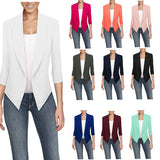 Spring and autumn long sleeve solid color cardigan irregular hem Blazer women's office work clothes