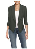 Spring and autumn long sleeve solid color cardigan irregular hem Blazer women's office work clothes