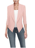 Spring and autumn long sleeve solid color cardigan irregular hem Blazer women's office work clothes